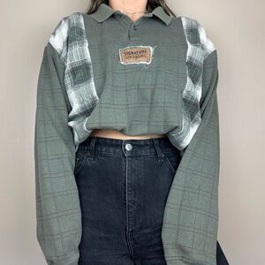 Levi’s Reworked Green Baggy Relaxed Fit Country Fall Oversized Sweater Shirt